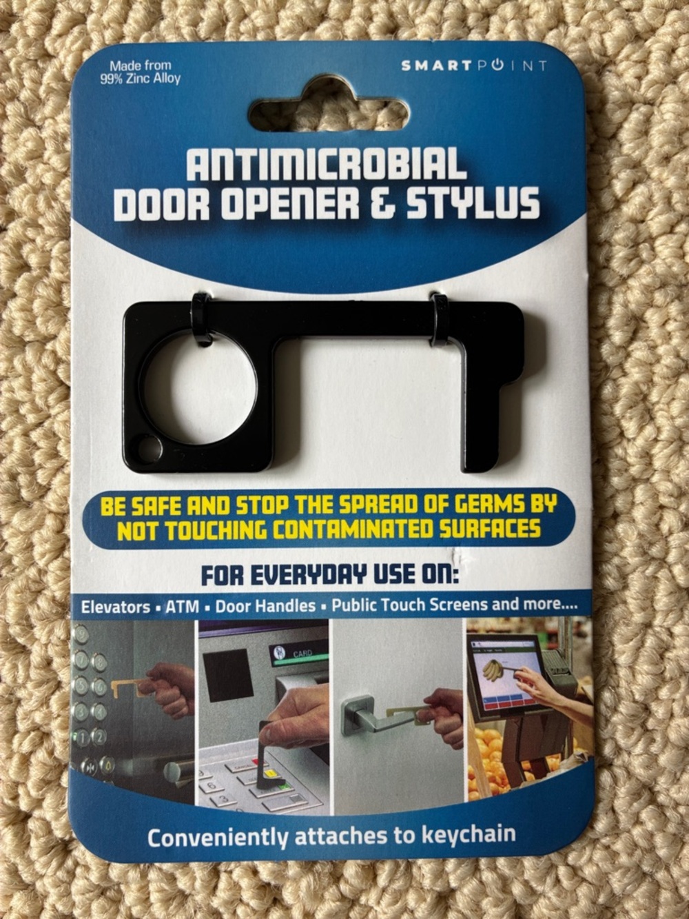 Black Antimicrobial Door Opener & Stylus